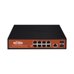 Switch administrable de 8 puertos gigabit ethernet con PoE 802.3 af, at y 24v pasivo + 2 SFP gigabit, 150 w