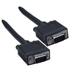 Cable moldeado negro para monitor SVGA. 4.5 mts. D sub 15HD macho a D sub 15HD macho.