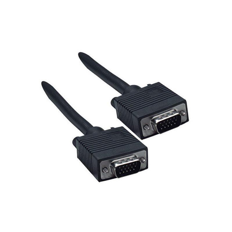 Cable moldeado negro para monitor SVGA. 4.5 mts. D sub 15HD macho a D sub 15HD macho.