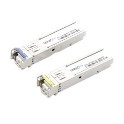 Transceptores Industriales SFP+ Bidireccionales (Mini GBIC), Monomodo, 10 Gbps, Conector LC, Hasta 5 km de Distancia, 2 Piezas