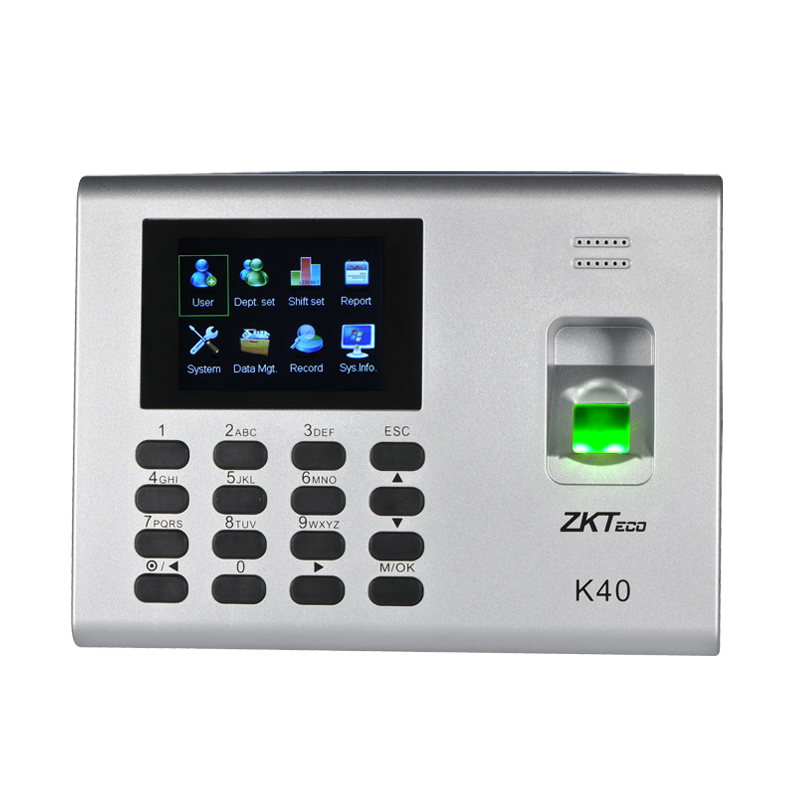 Lector de huellas ZK Teco con control de acceso simple y asistencia, 1000 huellas, puerto de red, USB, batería incluida