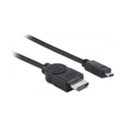Cable HDMI Manhattan v 1.4 macho a micro HDMI+ethernet 2 mts