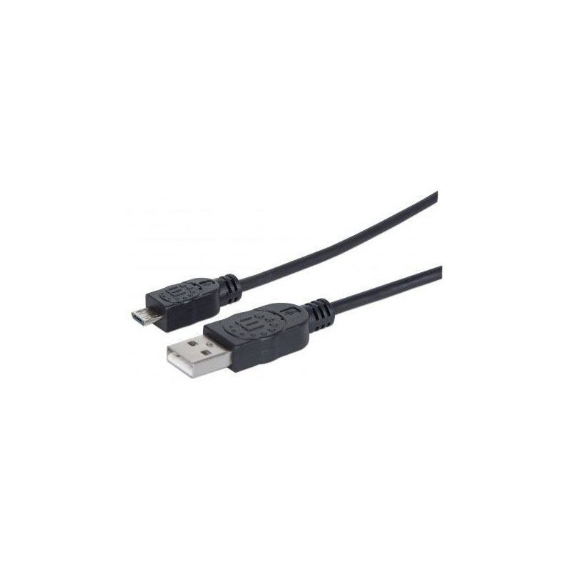 Cable USB 2.0 tipo a - micro USB, 0.5 mts negro para dispositivos móviles