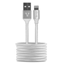 Cable Vorago CAB-119 blanco, USB-Apple lightning. 1 metro. bolsa