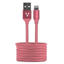 Cable Vorago CAB-119 rosa, USB-Apple lightning, 1 metro, rosa, bolsa