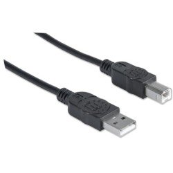 Cable Manhattan USB de alta velocidad 2.0 a macho /b macho de 5 mts
