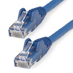 Cable de parcheo de 10 Gigabits de 650MHz y PoE de 100W UTP sin Enganches (Snagless) con Alivio de Tensión - Azul - CAT 6