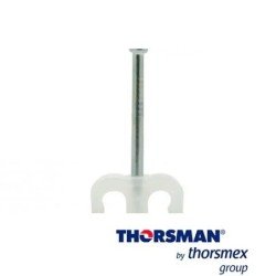 Grapa con clavo integrado sujethor thorsman tdc 3401-00100 doble 22mm x 1.5mm color natural caja con 100 pieza