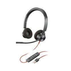 Diadema HP Poly Blackwire 3320 USB-A Stereo Headset, Alámbrico, Oficina/Centro de llamadas, 130 g, Auriculares, Negro