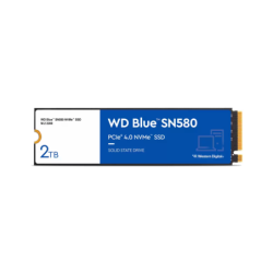 Unidad de estado sólido SSD interno WD blue SN580 2 TB m.2 2280 NVME PCIe gen4 lect.4150mbs escrit.4150mbs tbw900 pc laptop mini