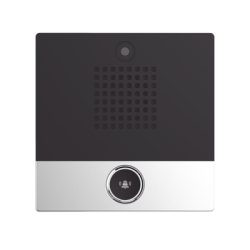 Mini video intercomunicador para hotelería y hospitales, con diseño elegante, PoE, cámara 1mpx, 1 botón, 1 relevador integrado d