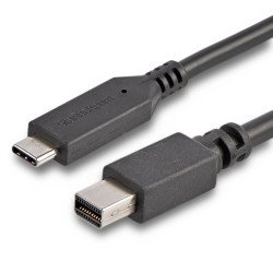 Cable 1.8m USB-C a Mini DisplayPort, 4K 60Hz, Black, Adaptador USB 3.1 Tipo C a mDP, Extremo Secundario: 1 x 20-pin Mini Dis