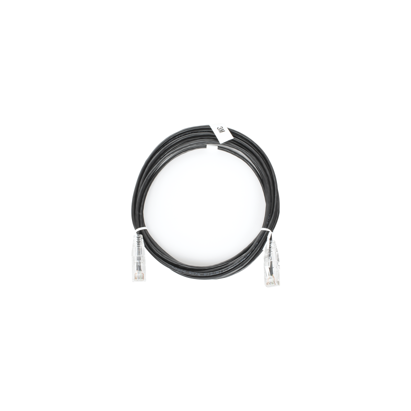 Cable de parcheo Slim UTP cat6 - 3 m negro diámetro reducido (28 AWG)