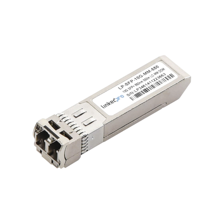 Transceptor SFP+ (Mini GBIC) para Fibra Multimodo, 10 Gbps, Conectores LC, Dúplex, Hasta 550 m