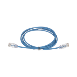Cable de Parcheo TX6, UTP Cat6, Diámetro Reducido (28AWG), Color Azul, 4ft