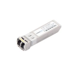 Transceptor SFP+ (mini-gbic) para fibra monomodo, 10 gbps de velocidad, conectores lc, dúplex, hasta 80 km de distancia.