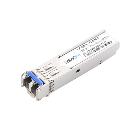 Transceptor SFP (mini-gbic) para fibra monomodo, 1.25 gbps de velocidad, conectores lc, dúplex, hasta 5 km de distancia.