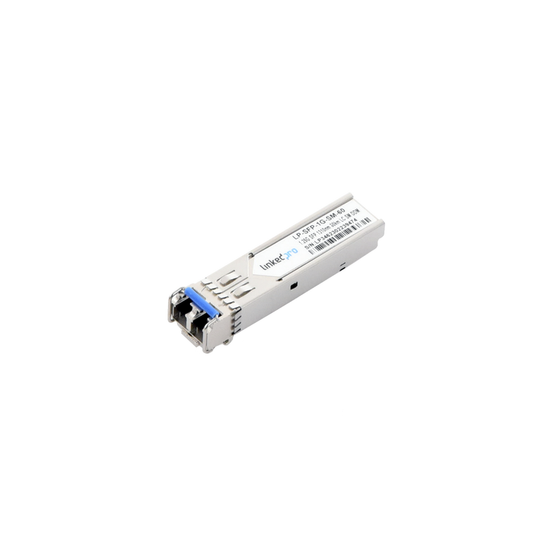Transceptor SFP (mini-gbic) para fibra monomodo, 1.25 gbps de velocidad, conectores lc, dúplex, hasta 60 km de distancia.