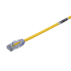 Cable de Parcheo UTP, Cat6A, Diámetro Reducido (28 AWG), CM/LSZH, Color Amarillo, 8in (20.3cm)