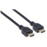 Cable HDMI 2.0 m-m Manhattan de alta velocidad con Ethernet para pared (intramuro) 1.0 mts (3ft) blindado color negro