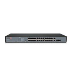 Switch Poe, provision ISR, poes-24370c+2combo, 24 canales Poe, 10, 100mbps, 2g, total Poe 370w.
