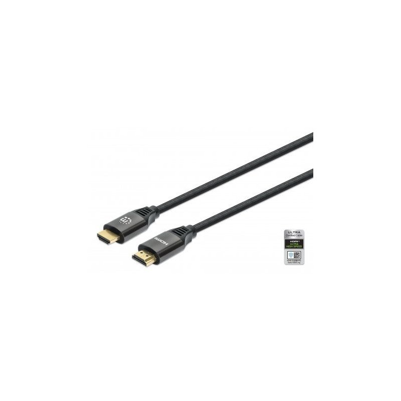 Cable HDMI m-m 3metros de ultra alta velocidad, 8k a 60 Hz o 4k a 120 Hz, con ethernet, HDR dinámico, HEC, EARC, contactos con c