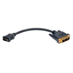 Cable Adaptador HDMI a DVI (HDMI a DVI-D H/M), 203 mm [8"], Los cables adaptadores HDMI Hembra a DVI-D Macho de Enlace Sencillo