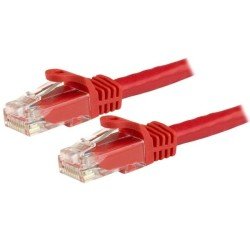 Cable de red gigabit ethernet 15 m, UTP patch Cat6, snagless (sin enganches), rojo