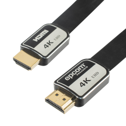 Cable HDMI de 1.8m, Alta Definición, Version 2.0, Alta velocidad 18Gbps, 4K@60Hz, Conectores Chapados en Oro, Tipo Plano