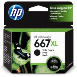 Cartucho de tinta HP 667XL Negro Original. Alto rendimiento,