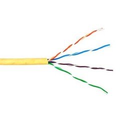 Bobina de cable de 305 metros, UTP Cat6 Riser, de color Amarillo, UL, CMR, T4L, probado a 350 MHz, para aplicaciones de CCTV, r