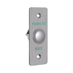 Botón de salida metálico, forma rectangular, normalmente abierto o cerrado, estético, interior