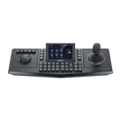 Controlador de domos PTZ y Cámaras IP Samsung, con pantalla LCD touch screen de 5", controla hasta 255 unidades, joystick 3 ejes