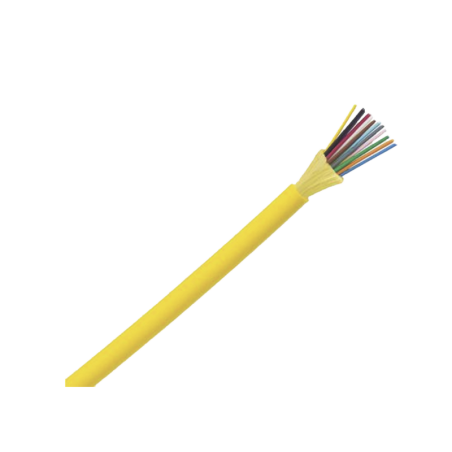 Cable de fibra óptica de 12 hilos, monomodo os2 9, 125, interior, tight buffer 900um, no conductiva (dieléctrica), ofnp (plenum)