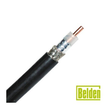 Cable Belden con blindaje de Duobond II + 90% malla trenzada de cobre estañada, aislamiento de polietileno semi-sólido