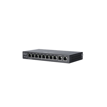 Router Balanceador cloud 10 puertos gigabit (8 son PoE), soporta 4x WAN configurables, hasta 200 clientes con desempeño de 600 M