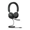 Diadema en oreja Jabra Evolve2 40 SE MS Stereo, cableado, USB-C, aislamiento de ruido, Certificado para Equipos de Microsoft