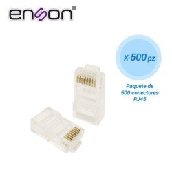 Paquete de 500 conector rj45 para cable UTP cat6 Enson rj45-cat6 de 8 pines, velocidad de hasta 1000mbps