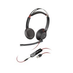 Diadema POLY Blackwire C5220 USB-C Headset +Inline Cable, Wired, Office/Call center, 164.2 g, Headset, Black