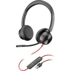 Audífonos estéreo POLY USB-A Blackwire 8225, Alámbrico, Oficina/Centro de llamadas, 185 g, Negro