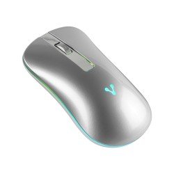 Mouse Vorago Slim LED RGB inalámbrico recargable plata