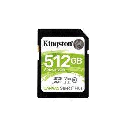 Memoria SD Kingston SDXC canvas select 100r cl10 uhs-i v30(sds2, 512gb)