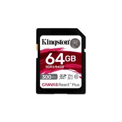 Memoria flash sd Kingston sdxc canvas react plus 64GB 300r uhs-ii v90(sdr/64GB)